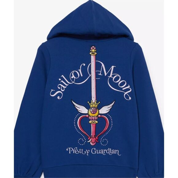 Pretty Guardian Sailor Moon Bow Women's Zippered Hoodie Plus Size - Picture 1 of 7